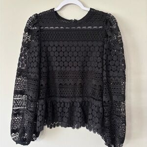 Express Black Lace Blouse